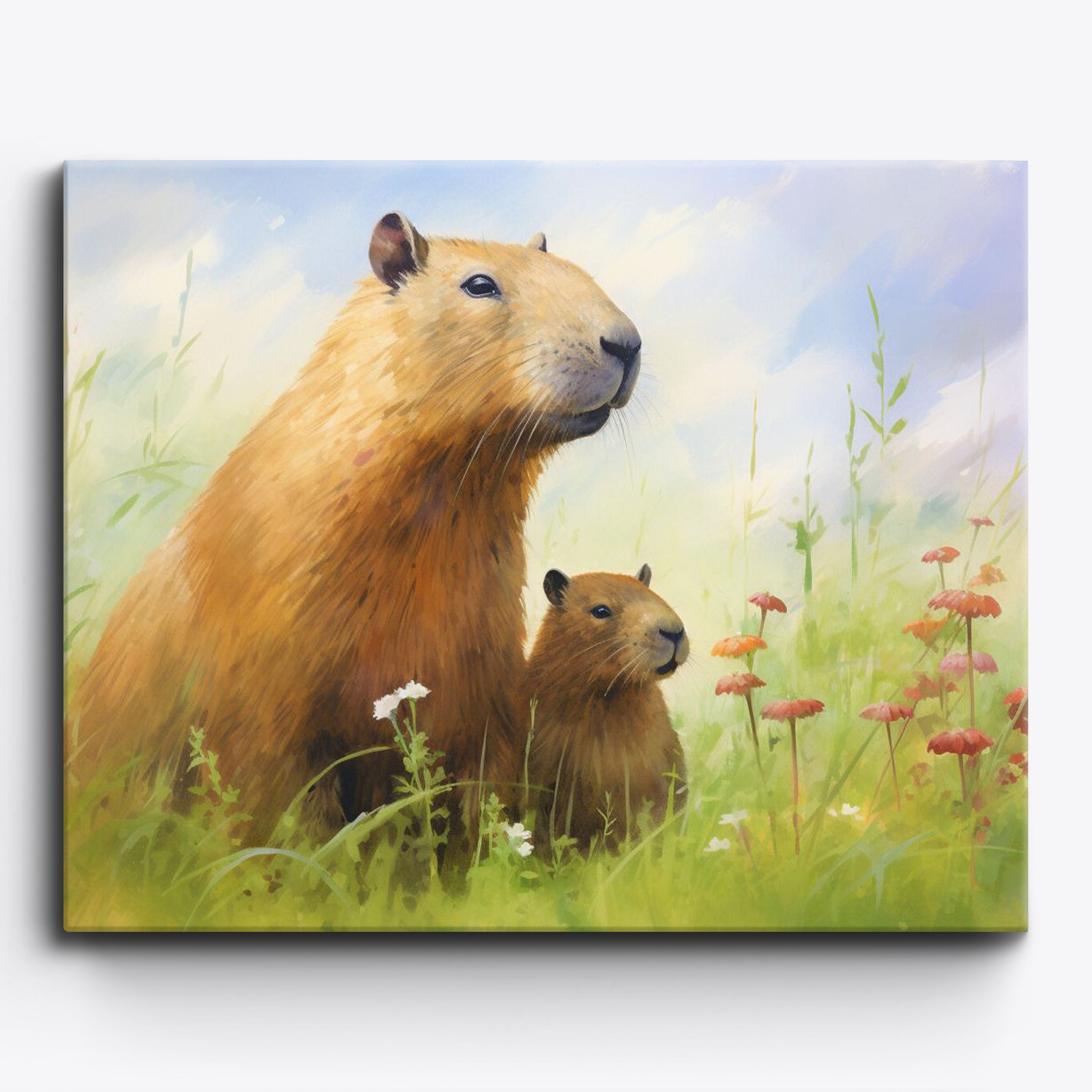 Capybara Meadow Serenity No Frame