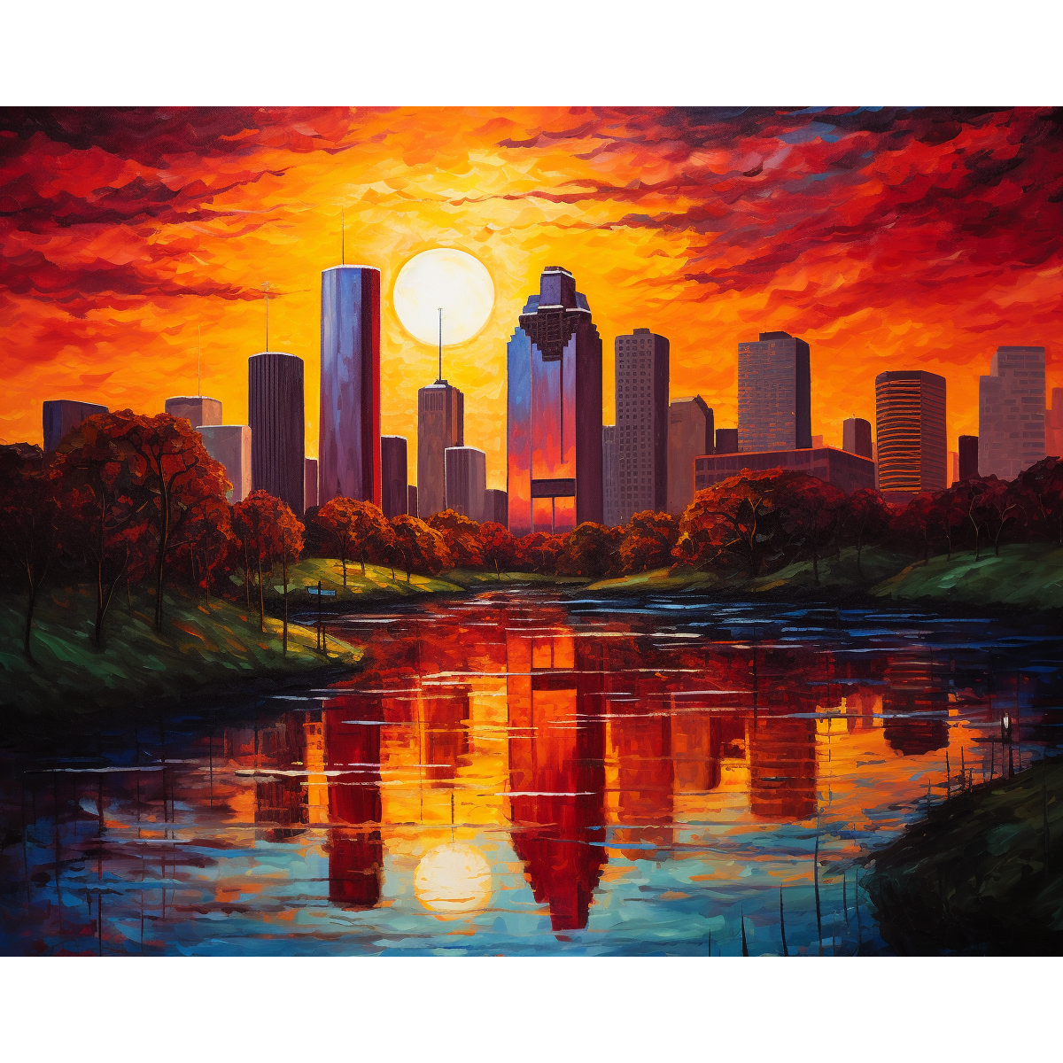 Solnedgång i Houston