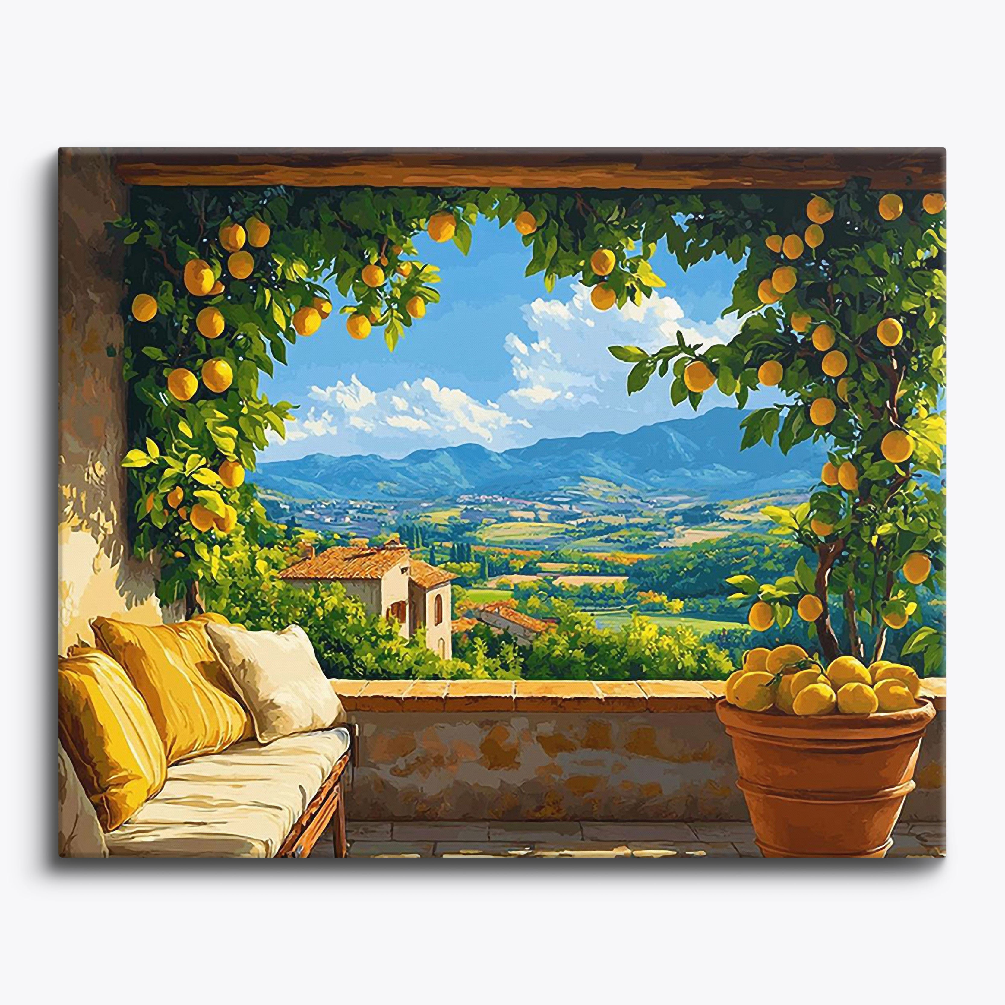 Lemon Patio View No Frame / Regular (15.75"x19.7"/40x50cm) / 24 colors