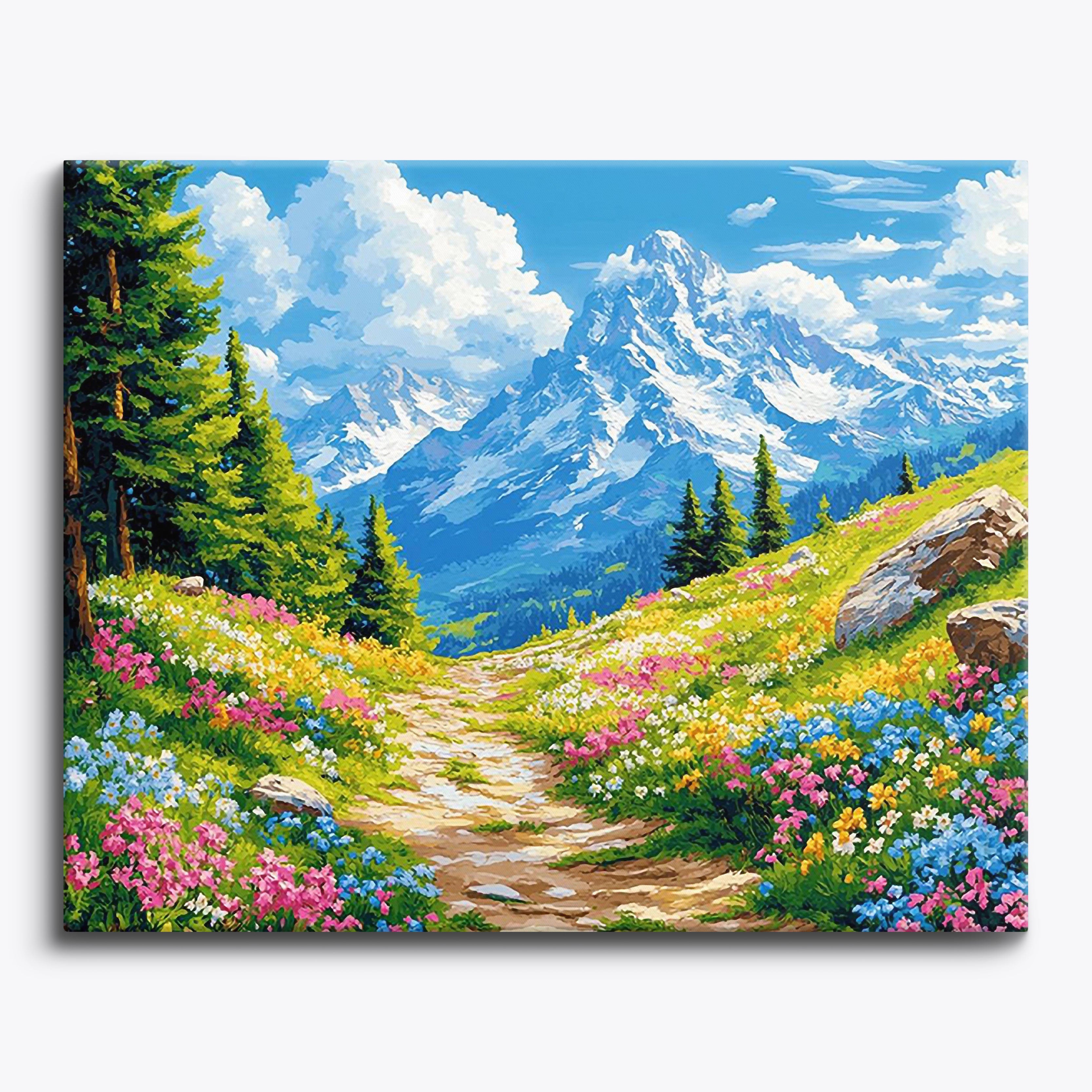 Mountain Blooms No Frame / Regular (15.75"x19.7"/40x50cm) / 24 colors