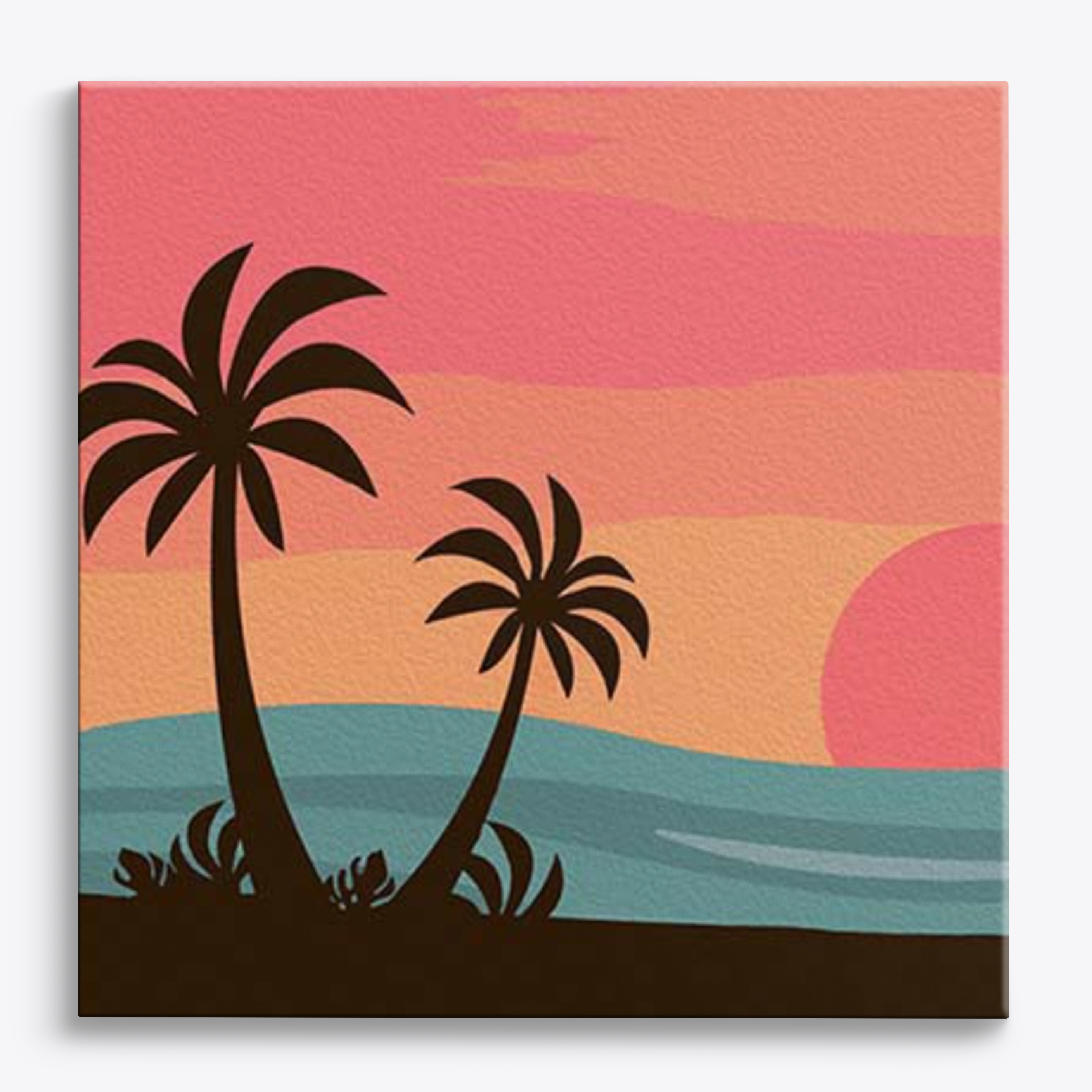 Abstrakt minikit med tropisk solnedgång