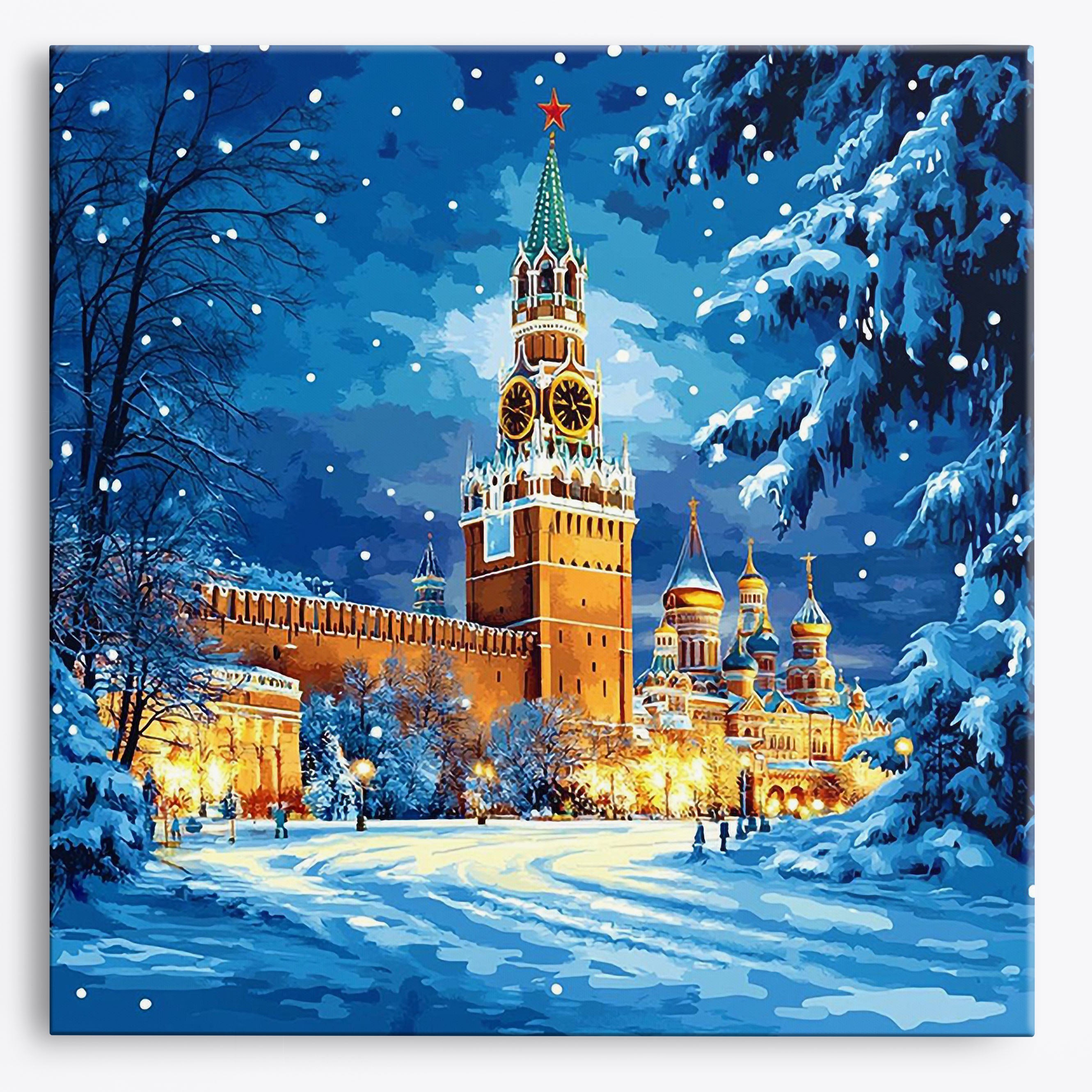 Snowy Kremlin Evening No Frame / Regular (15.75"x15.75"/40x40cm) / 24 colors