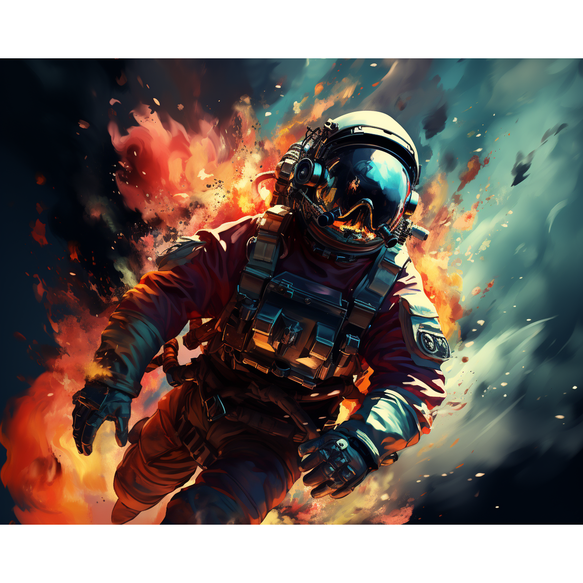 Flammande astronaut