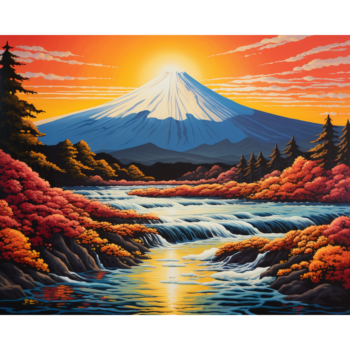 Fuji-bergets solnedgång