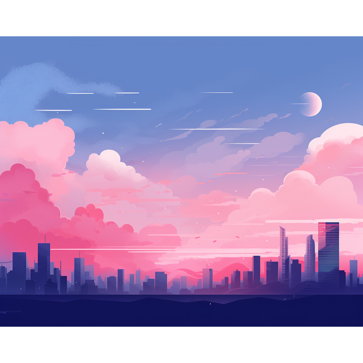 Pastellfärgad skyline