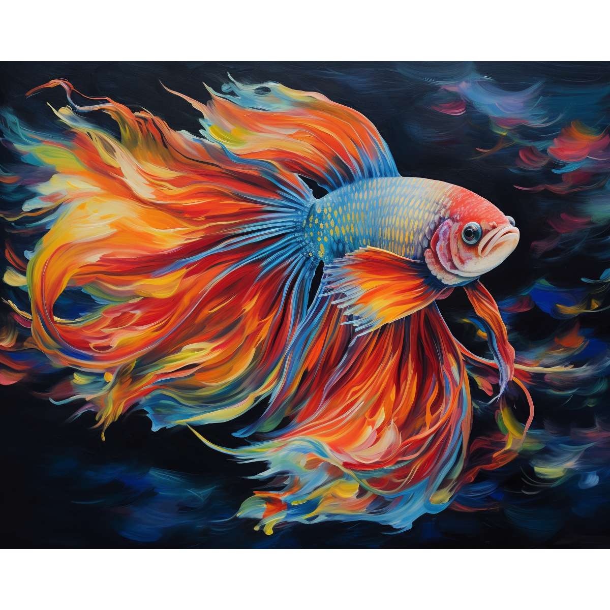 Beta-fisk med regnbågsfärg